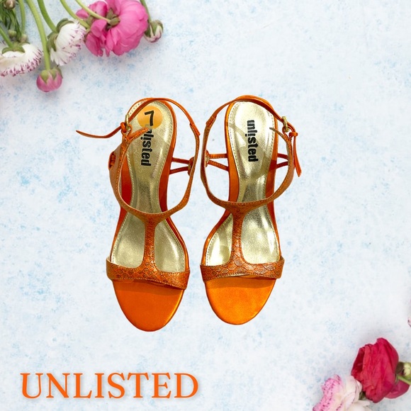 EUC Unlisted Metallic Orange Sandals US size 7 - Picture 2 of 6